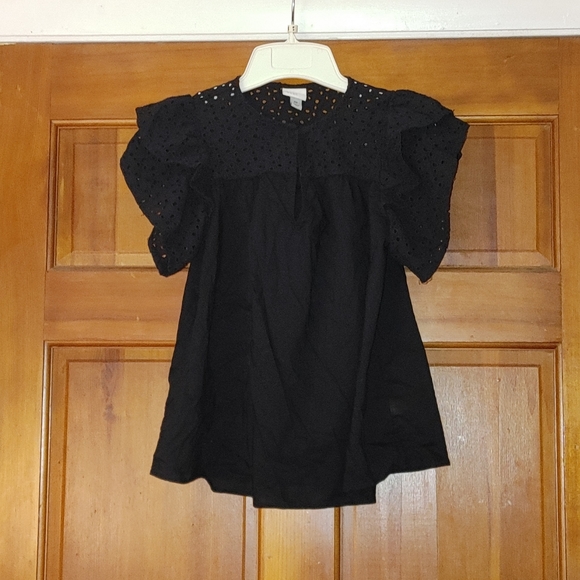 A New Day Black Cotton Eyelet Top - Picture 2 of 9